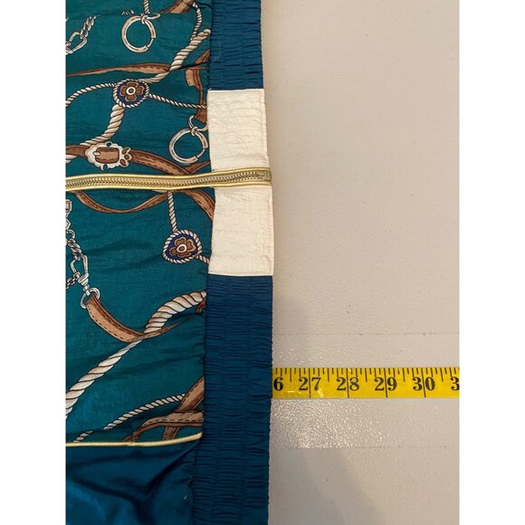 Vintage Active Frontier Tracksuit Chains Buckles Print Nylon Teal Beige Large - Picture 14 of 16